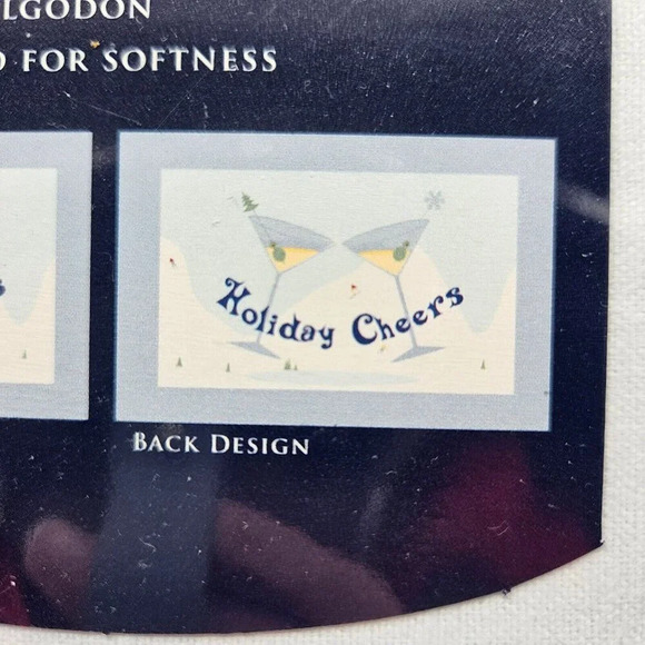 Sears Colormate Two-Sided Flannel Pillow Cases Standard Lt Blue Holiday Cheers - Picture 7 of 9